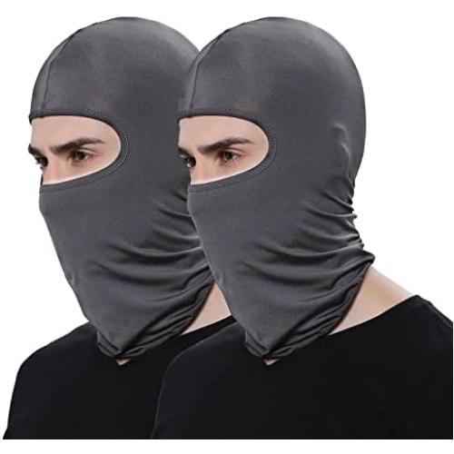 Pack of 2 Bandana Face Hat for Outdoor Airsoft Motorcycle Ski Mask Winter Sun Balaclava Black Tactical Hood Helmet Face Cover