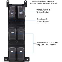 AiYiGu Power Main Window Switch Master Control Compatible with 2009 2010 Hyundai Sonata Door Lock Button Controller Front Left Driver Side Replacement OEM 93570-3K600 935703K600 641-51097L