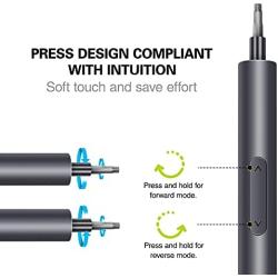 EFFTO Mini Electric Precision Screwdriver Set, 350mAh Lithium Battery Rechargeable Power Screwdriver, with 24 Precision Bits and 3 LED Work Lights, Compact Repair Tool Set for Phone Watch Camera