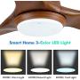 TCL 52 inch LED Ceiling Fan with Remote Control, 3 blade Ceiling Fan Noiseless Reversible DC Motor,6-speed, 3 colors Temperature Switch,Timer (52”Chestnut)