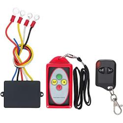 AMOSKAMAR 12V-24V Wireless Winch Remote Control Switch Set with Receiver Waterproof Universal for Jeep Truck ATVs Winches
