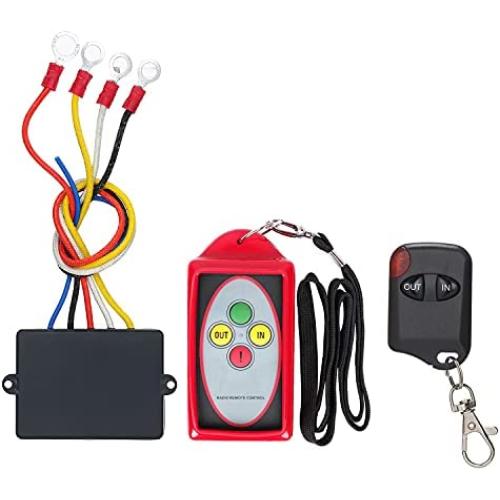 AMOSKAMAR 12V-24V Wireless Winch Remote Control Switch Set with Receiver Waterproof Universal for Jeep Truck ATVs Winches