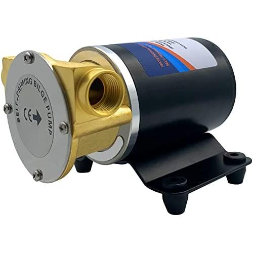 ISURE MARINE Water Puppy Bilge/Sump Flexible Impeller Pump 8 GPM,10A 12V/24V for Bilge Pumping Livewell Circulation Washdown
