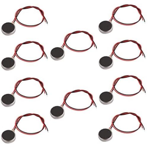 QMseller 10pcs Cell Phone Vibration Motors DC3V/0.1A 1.5V/0.05A 10x2.7mm Coin Mobile Phone Vibration Motor