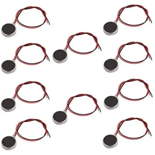 QMseller 10pcs Cell Phone Vibration Motors DC3V/0.1A 1.5V/0.05A 10x2.7mm Coin Mobile Phone Vibration Motor