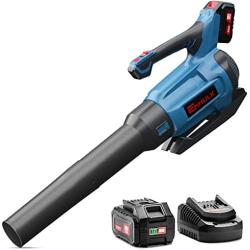 Enhulk Brushless Leaf Blower Cordless, 430 CFM Max Electric Jet Blower with Powered Motor, 20V 4.0Ah Battery&1.8A Fast Charger, High/Low-Speed Handheld Blowers for Lawn Care Yard Work Around The House