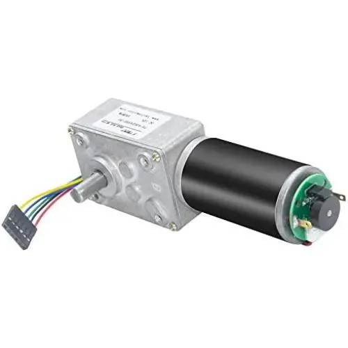 BEMONOC DC 12V 55RPM Worm Gear Motor, with Encoder and Cable High Torque Speed Reduction Motor for Robots & Toys BEMONOC DC 12V 55RPM Worm Gear Motor, with Encoder and Cable High Torque Speed Reduction Motor for Robots & Toys