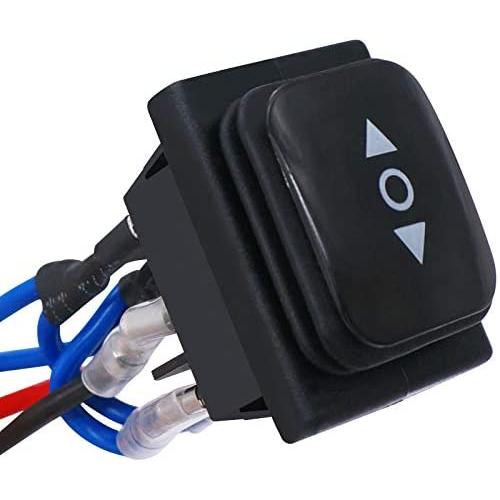 TWTADE Momentary Polarity Reverse Switch Waterproof DC 12V 10A Control Motor for Hoist, Crane, Linear Actuator 6 Pin 3 Position (ON)-Off-(ON) AC 110V-220V Rocker Toggle Switch With Wire KCD4-223-JT