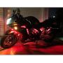 NBWDY 6Pcs Motorcycle LED Light Kit Strips with 2Pcs Motorcycle Weel Light 12V Waterproof Wireless RF Remote LED Underglow Atmosphere Lighting(Red Solid Color)