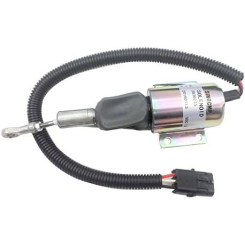 SINOCMP 12V Engine 6C 8.3 Stop Solenoid Valve 3930235 Fuel Shutdown Solenoid SA-4348-12 for Cummins Excavator Truck Car Solenoid Valve 3 Month Warranty