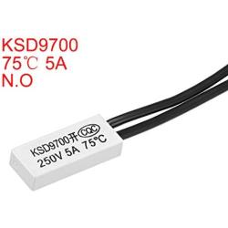 uxcell KSD9700 Thermostat, 75℃ Normally Open Temperature Switch, N.O 5A Thermal Switch Temperature Controller 2pcs