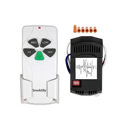 Smekitlly Universal Ceiling Fan Remote Control Kit with Light Dimmer for Hampton Bay, Hunter, Harbor Breeze, Westinghouse, FAN28R FAN-53T 2AAZPFAN-53T KUJCE9103 FAN-11T K- 53T UC7030T