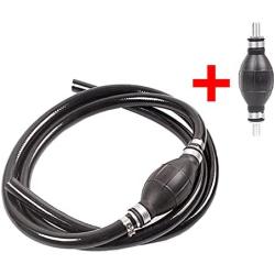 BARTOO Fuel Line Assembly,3/8in Nylon Braided Marine Fuel Hose Line Assembly with Primer Bulb for Marine Outboard Boat Motor RVs Tractors and Caravans,6FT