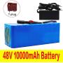 Wnicek 48V E-Bike Battery Pack 10000mAh 13S 3P Lithium-ion Battery for 250W 350W 500W 750W 1000W Motor for MTB Bicycles Electric Scooters Electric Tricycles with Charger