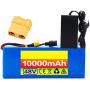 Jieoto 48V 10Ah 10S 4P Electric Bike Lithium Battery Pack Rechargeable Li-ion Battery Fit for Electric Scooter Electric Motorcycles Mopeds with 54.6V Charger