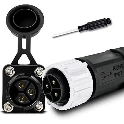 Ensemble Connecteur de Prise Trolling Motor 3 Broches 50 Amp, Connecteur DC Marin Sécurisé pour Bateau, Connecteur Étanche pour Moteur, Prise Étanche pour Moteur de Remorquage/Balancier/Cale Rouleau (Blanc) Ensemble Connecteur de Prise Trolling Motor 3 Broches 50 Amp, Connecteur DC Marin Sécurisé pour Bateau, Connecteur Étanche pour Moteur, Prise Étanche pour Moteur de Remorquage/Balancier/Cale Rouleau (Blanc)