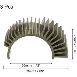 MECCANIXITY Motor Heat Sink Cooling Fins Aluminum 36mm Dia Gold Tone for Motor 3pcs