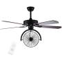 Retro Industrial Ceiling Fan Light 3-Lights E26 Fixture for Restaurant/Living Room/Bedroom Create Steampunk Era Style Chandelier (52 inch)