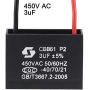 uxcell Ceiling Fan Capacitor CBB61 3uF 450V AC 2 Wires Metallized Polypropylene Film Capacitor 43x31x18mm for Electric Fan Pump Motor Generator 2Pcs