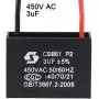 uxcell Ceiling Fan Capacitor CBB61 3uF 450V AC 2 Wires Metallized Polypropylene Film Capacitor 43x31x18mm for Electric Fan Pump Motor Generator