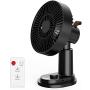 Small Desk Fan, Portable Rechargeable Clip on Fan with Remote Control, Oscillating USB Battery Operated Stroller Fan 6 Inch 4000mAh Cooling Personal Fan 19 Speeds Strong Airflow Ideal for Bedroom Outdoor Camping Travel Home Office (Black)