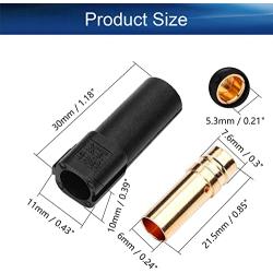 Heyiarbeit 6 Pairs XT150 Connector Adapter Female Plug 6mm Large Current Motor Gold Bullet Connector for RC Lipo Battery ESC Motor