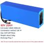 Jieoto 60V Lithium Battery Pack 12AH 15AH 20Ah 24AH 30AH Ebike Li-ion Battery for 500W 750W 1000W 1200W 1500W 1800W 2000W Scooter Golf Cart Motor with Charger+ 30A BMS