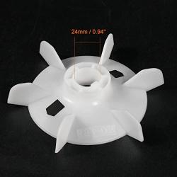 uxcell Motor Fan Blade 155mmx24mm Round Shape Bore White Engineering Plastic with 6 Vanes