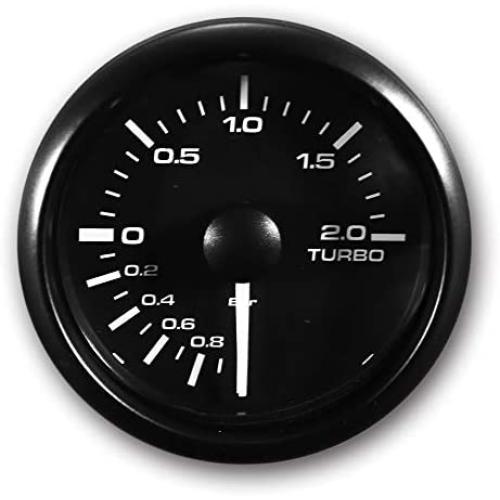 White Amber Digital 2 BAR Boost/Vacuum Gauge Kit Includes Pressure Sensor Waterproof Pin-Style Install