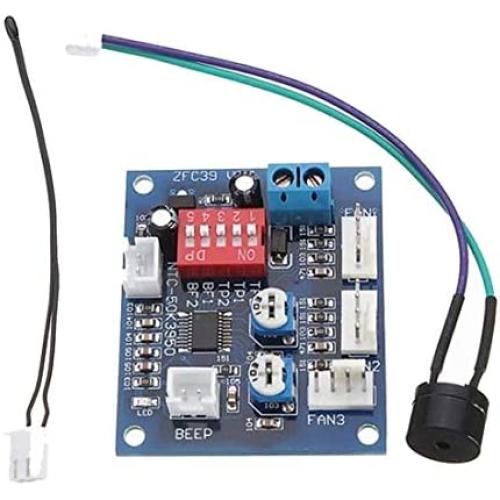 HiLetgo DC 12V 5A PWM PC CPU Fan Temperature Control Speed Controller Board Speed Controller Temperature Probe Buzzle