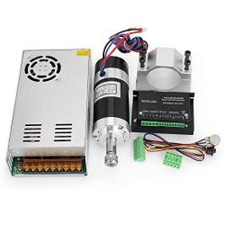 RATTMMOTOR 500W Brushless Spindle Motor Kit, 500W 48VDC Brushless Spindle Motor ER11 12000RPM+BLDC Motor Driver Controller+DC Switching Power Supply+55mm Spindle Mount Clamp for CNC Router Machine