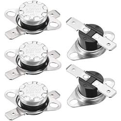uxcell KSD301 Thermostat 115°C/239°F 10A Normally Closed N.C Adjust Snap Disc Temperature Switch 5pcs