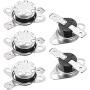 uxcell KSD301 Thermostat 115°C/239°F 10A Normally Closed N.C Adjust Snap Disc Temperature Switch 5pcs