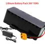 Jieoto Electric Mountain Bike Battery 36V 10Ah 10S4P E-Bike Battery Pack for Electric Road Bike Motorcycle Scooter with BMS and Charger for 250W 350W 500W Motor