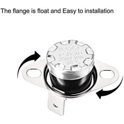uxcell KSD301 Thermostat 95°C/203°F 10A Normally Open N.O Adjust Snap Disc Temperature Switch for Microwave Oven Coffee Maker 5pcs