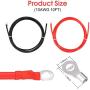 PAEKQ 10 Gauge Tray Cables Solar 10AWG(6mm²) Power Inverter Battery Cables PV Tinned Copper Electrical Wire with O-Type Terminal for Solar Panel Marine Boat RV Automotive Harness Wiring(10FT)