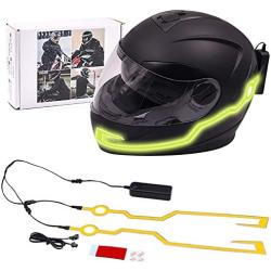 YnGia Motorcycle EL Lights 2 in 1 Style 3 Mode Flash Wire Sticky Light for Motorbike Helmet