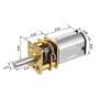 uxcell Micro Speed Reduction Motor DC 3V 15RPM with Full Metal Gearbox 0.15A Electric Gear Box Motor with 2 Terminals for DIY RC