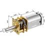 uxcell Micro Speed Reduction Motor DC 12V 66RPM with Full Metal Gearbox 0.18A Electric Gear Box Motor with 2 Terminals for DIY RC