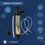 Five Oceans Marine Engine Manual Oil Extractor | Self-Priming Action | Easy-to-Use Hand Pump | Solid Brass Construction | 9 inches Long