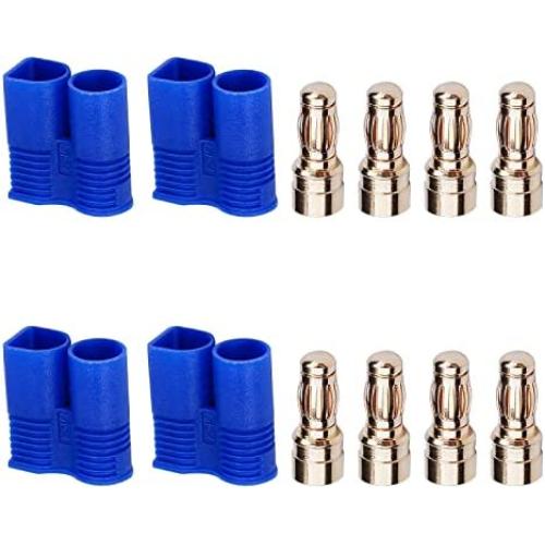 Heyiarbeit 4 Sets EC3 Connector 3.5mm Gold Bullet Banana Plug Male for RC ESC Lipo Battery Electric Motor DIY