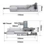 JQDML Reciprocating Linear Actuator 24V Adjustable Stroke 30-80mm 1.18-3.15 inch 120rpm Variable Speed with Remote Control, DC Power Adapter and End Connector
