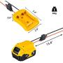 Power Wheel Adapter for Dewalt 20V Battery with Fuse & Wire terminals，Work with for Dewalt 20V DCB205 DCB206 DCB200 Lithium Battery；Power Connector for Rc Car, Robotics, Rc Truck,DIY use