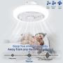 XPEHK Ceiling Fan with Lights Remote Control,18 inch Enclosed Ceiling Fan,Dimming 3 Colors 3 Speeds Memory Function,72W LED Low Profile Ceiling Fan ​for Home Bedroom Living