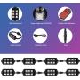 HYBKLER 8pcs Motorcycle RGB LED Strip Lights Kit Multi-Color Neon Waterproof Atmosphere Lights w/Smart Remote Controller for Harley Davidson Suzuki