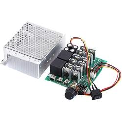 PWM DC Motor Speed Controller, DC10-55V/40A Max 60A Stepless DC Motor Speed Controller with Forward-Brake-Reverse Switch Adjustable Potentiometer and LED Display,Continuous Current 40A