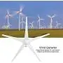 Wind Turbine Generator, Windmill Generator 800W Wind Turbine Businesses 5 Blade Wind Controller Turbine Generator Kit for Boats, Terraces, Cabins or Home(White 24V)