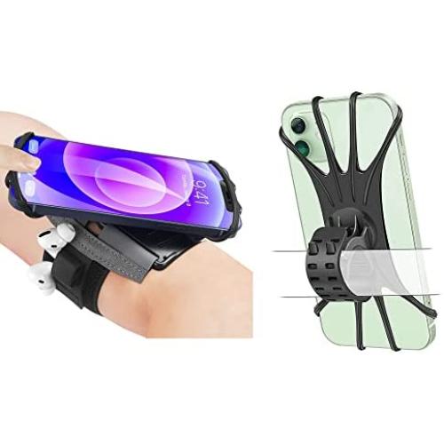 Newppon 360° Rotatable Cell Phone Running Armband with Airpods Pro Holder & Newppon Detachable 360° Rotation Bike & Motorcycle Phone Mount for iPhone 13 12 11 Pro Max Samsung Galaxy All Smartphones