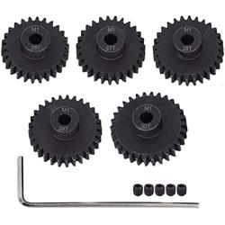 AMOGOT Metal Steel M1 Pinion Gear Sets 26T 27T 28T 29T 30T 5mm Shaft Motor Gears with Hex Key for 1/10 RC Brushless Brush Motor