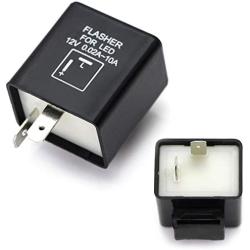 iJDMTOY (1) 2-Pin CF12 Electronic LED Flasher Relay Fix Compatible With Motorcycle or Scooter Install LED Turn Signal Bulbs Hyper Flash Issues